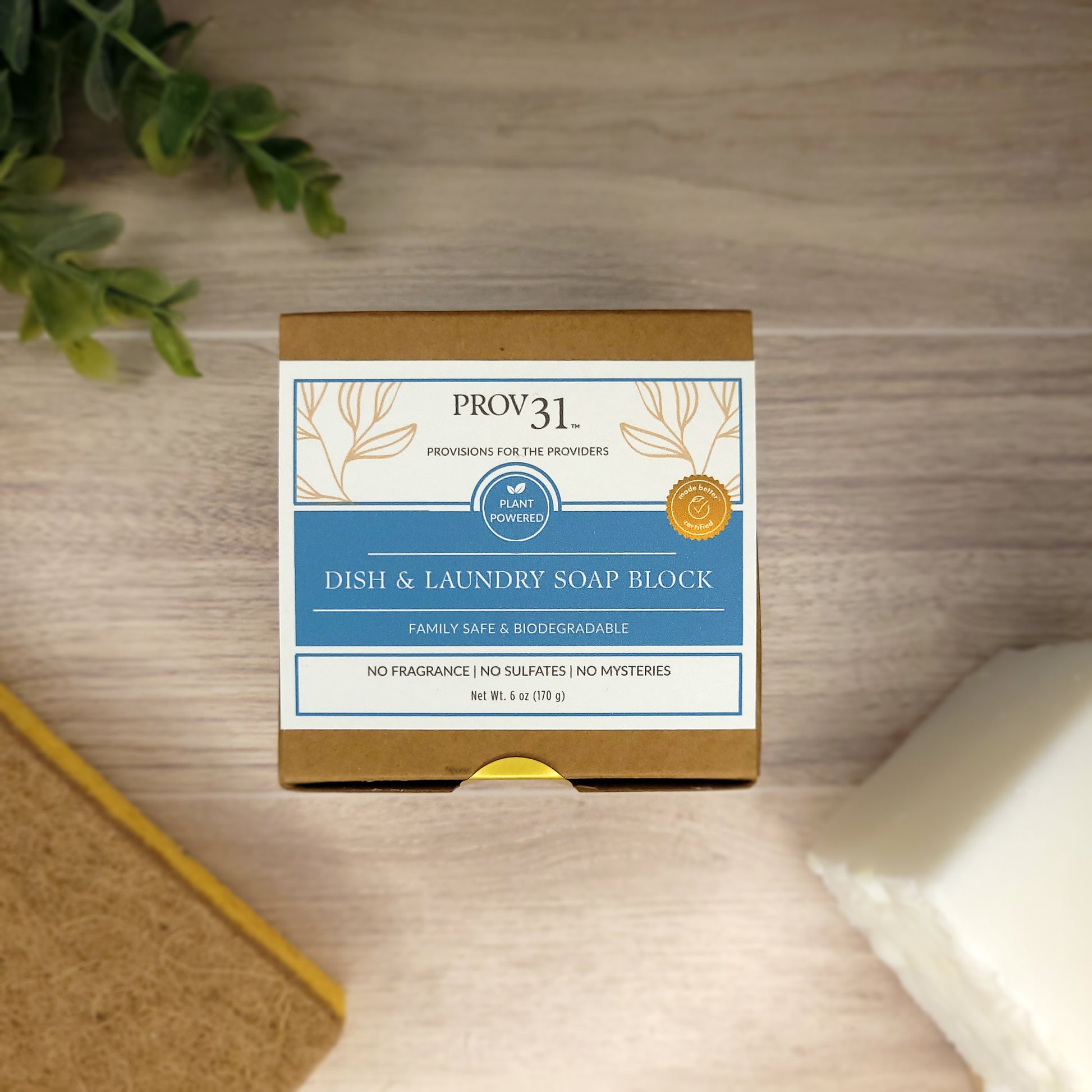 Box of natural dish and laundry soap by PROV 31
